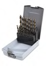 19 részes csigafúrószerszám készlet különleges csiszolással, dupla kúpos fejjel, HSS